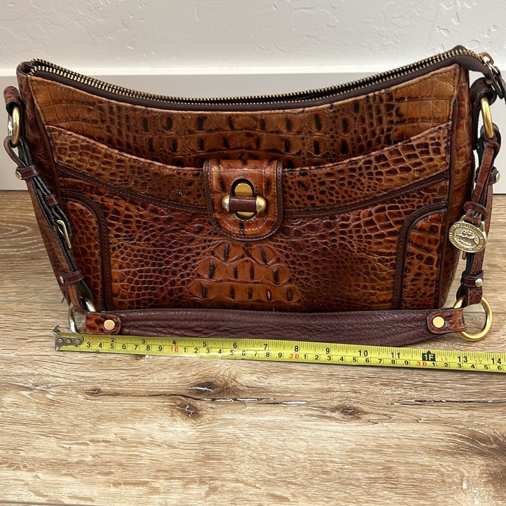 Vintage Brahmin Alligator Crocodile Leather Hobo Shoulder Bag Purse - Picture 10 of 12